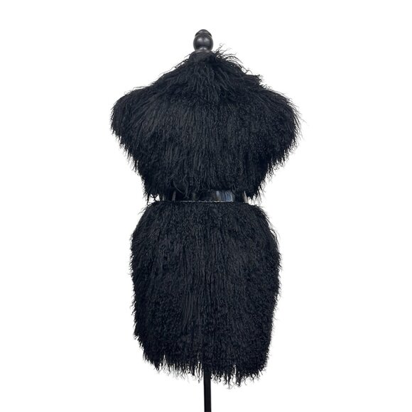 Lindzon Mongolian Lamb Black Lined Vest – Rockstar Luxury - Picture 7 of 11